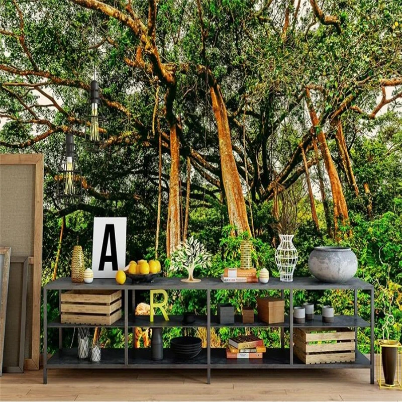 Большой заказ обои оригинальные лозы Тигр вниз горы украшения дома живопись|custom