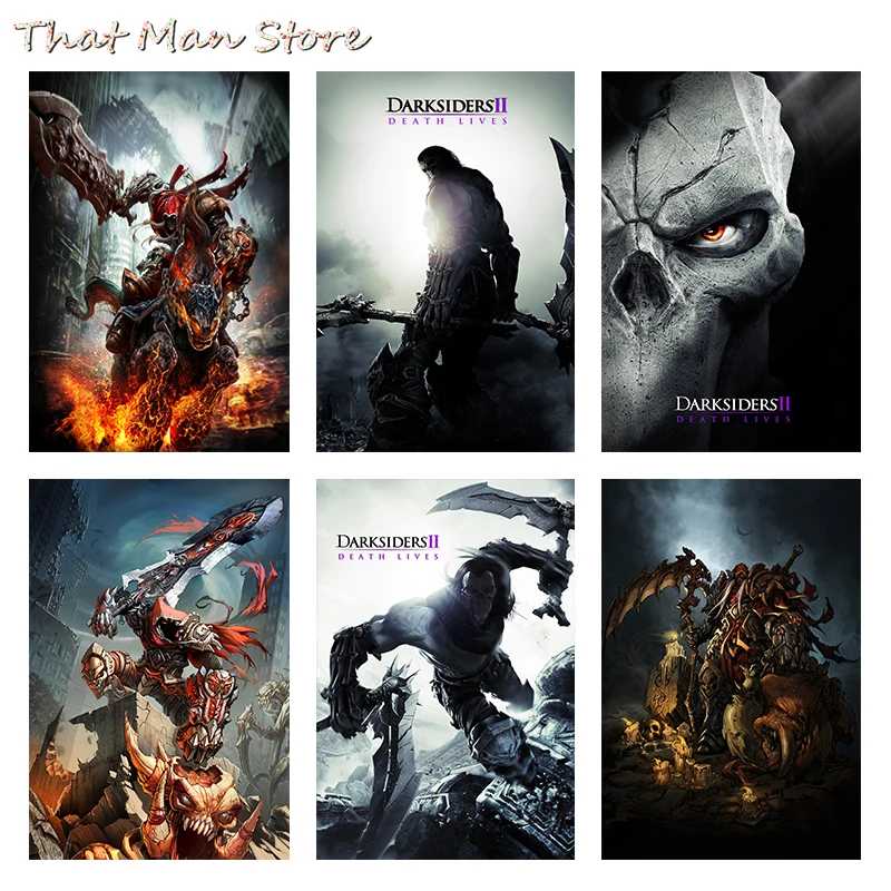 Darksiders War Game белый постер из бумаги с покрытием бар кафе гостиная столовая