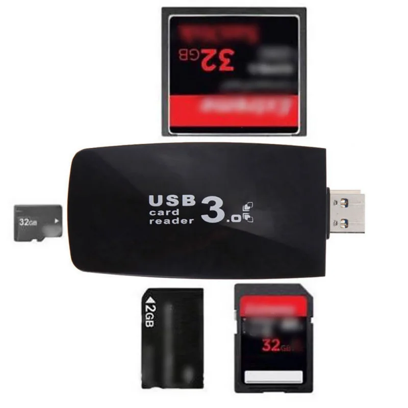 WEIXINBUY кардридер USB 3 0 Все в 1 флеш карта памяти Адаптер для SD SDHC MMC Micro TF/CF/XD Windows Mac OS