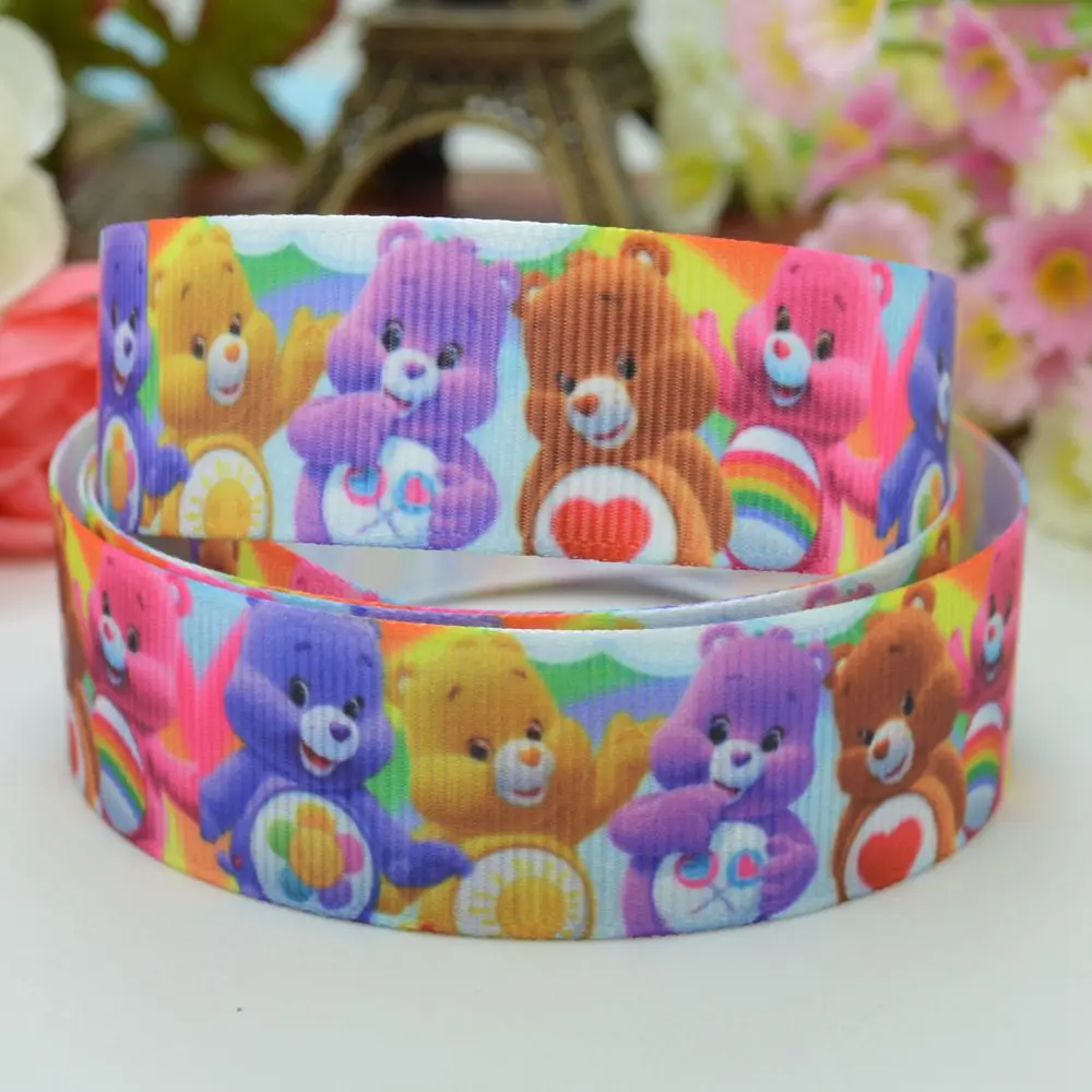 DUWES 7/" 22 мм Care Bears игрушка печатная корсажная лента, бант для волос вечерние украшения DIY Ручная работа OEM 50YD - Цвет: C-2763
