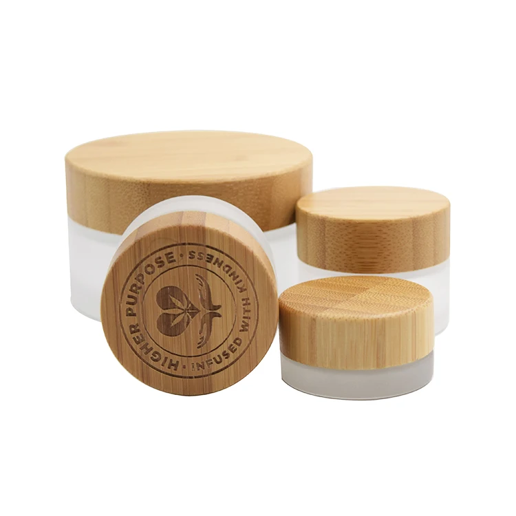 30g bamboo стеклянная баночка для косметики крема лица упаковки стеклянную банку с