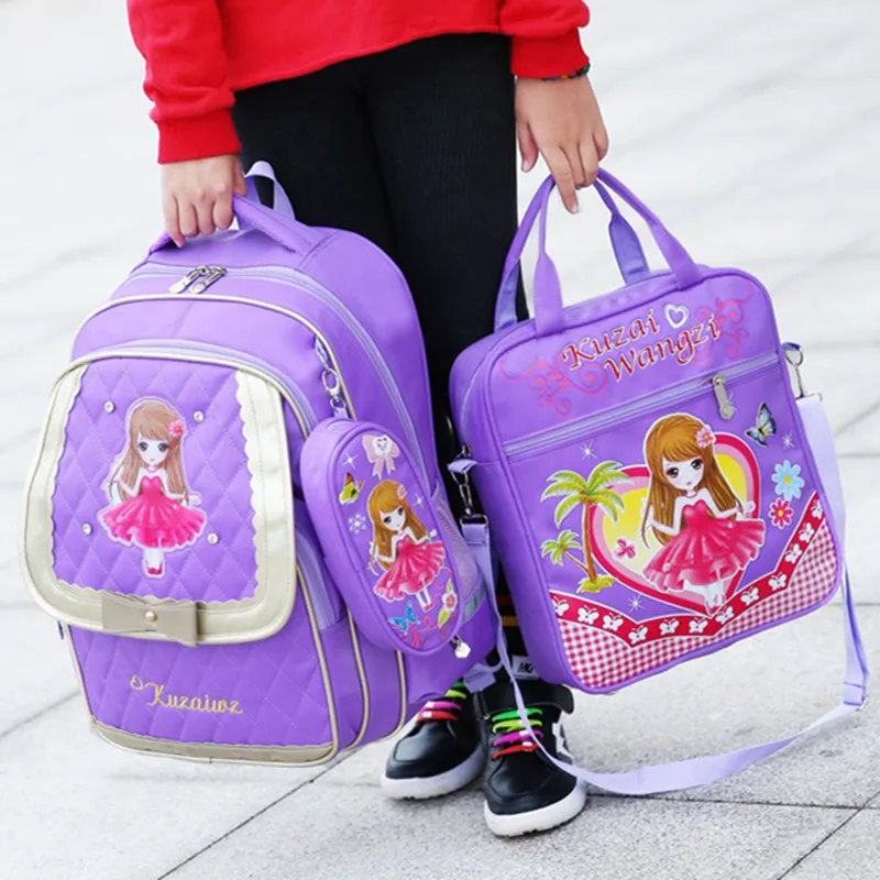 

Orthopedic school Backpack Girl School Bags princess Kid SchoolBag 2pcs/set Cute Children Knapsack School Bag For Girl Mochilas