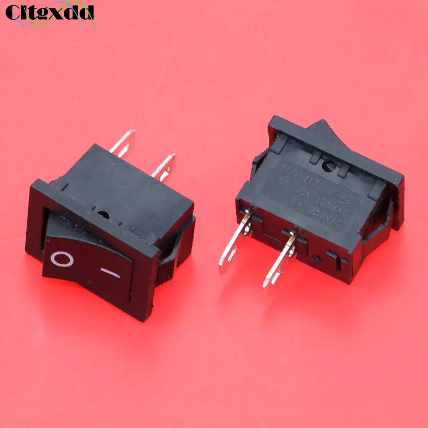 Cltgxdd 10 шт. кнопочный переключатель 11x17 мм SPST 2Pin 6A 250 В/10A 125 В KCD1 оснастка вкл/Выкл