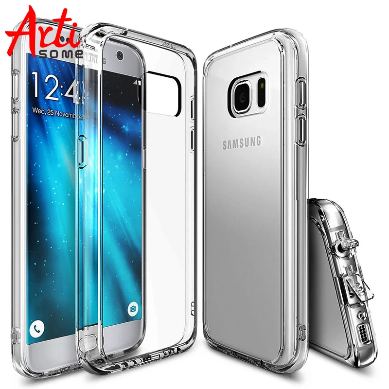 Ударопрочный чехол для samsung S7 край крышки Кристалл силиконовый телефона Galaxy artisome