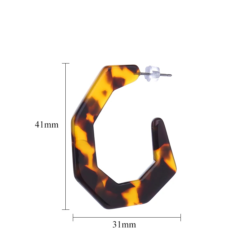 Новые трендовые Черепаховые серьги Brincos для женщин геометрические акриловые