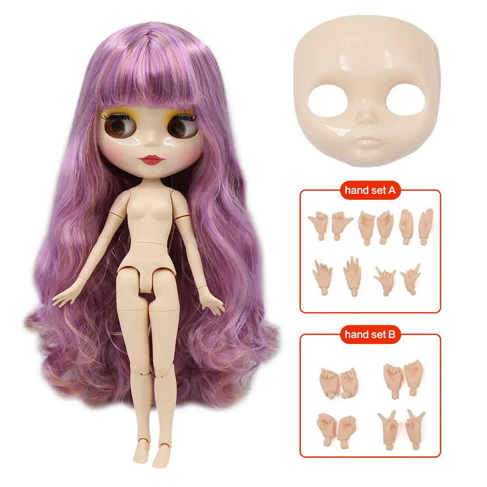 Joint body doll Blyth кукла ледяная фабрика шарнирное тело DIY обнаженные игрушки BJD модные куклы девочка подарок Специальное предложение Горячая Распродажа с лицом оболочки ручной набор A& B - Цвет: Joint body doll