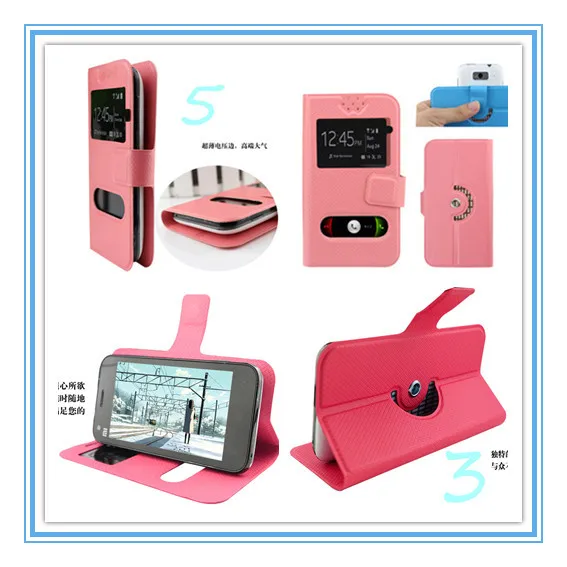 Чехол DOOGEE полиуретан кожа двойной окно вид перевёрнутый Smart Universal чехол для 5