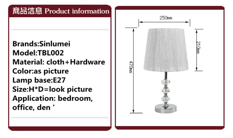 free shipping Modern minimalist living room table light crystal lamp bedroom study factory production and wholesale |