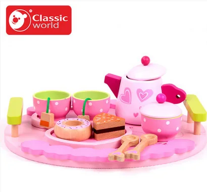 Классический розовый детский кухонный набор для приготовления чая после полудня