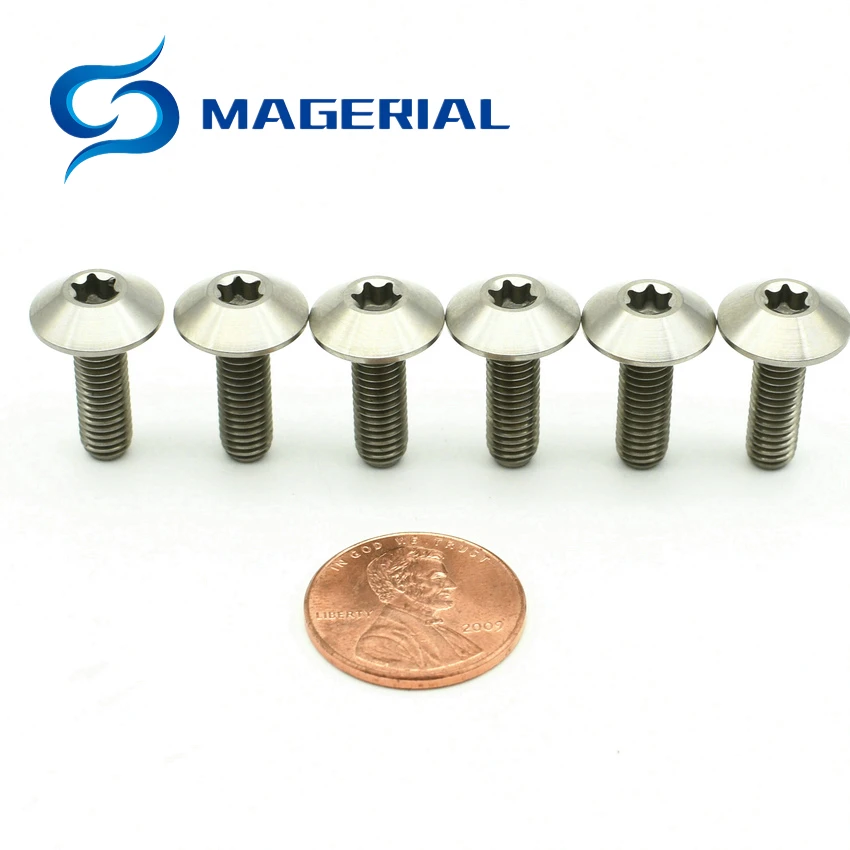 Титановые болты M5 x15mm M6 x12mm 15 мм 20 мм там цвета ферменной конструкции головкой торцевой разъем Ti винты Ti Упаковка застежек из 6 штук