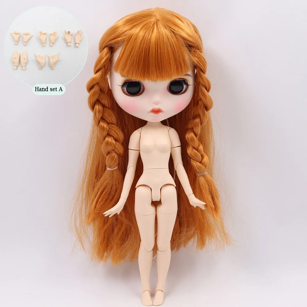 ICY Nude Blyth кукла для серии No. BL0145 оранжевый коричневый цвет волос резные губы матовое лицо индивидуальные лицо шарнир тела 1/6 bjd - Цвет: like the picture