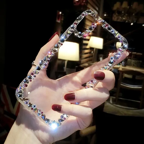 Блестящий Прозрачный чехол со стразами для iphone 11 Pro MAX X XR XS 6 6S 7 8 Plus мягкий из ТПУ |