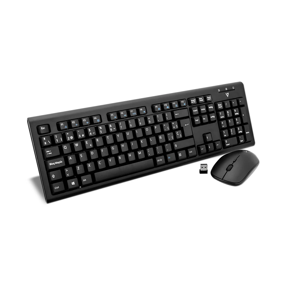 Teclado y raton inalambrico V7 CKW200ES (Teclado espanol QWERTY] Color negro Wireless Keyboard and Mouse Combo | Компьютеры и офис