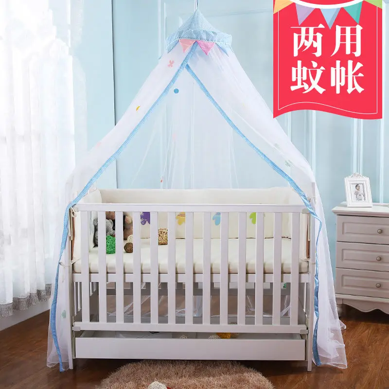 Дизайнерская синяя розовая сетчатая палатка для детской кроватки с замком