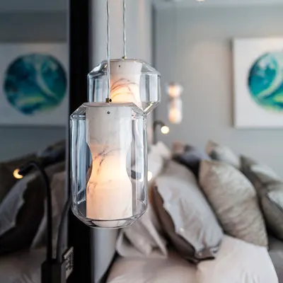 Современные светильник Led подвесные светильники Стекло Мрамор тени Nordic