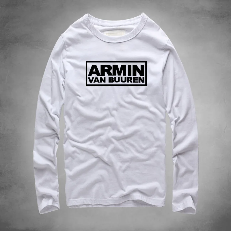Модные мужские футболки с длинным рукавом DJ Armin Van Buuren Trance EDM Футболки Осень Зима