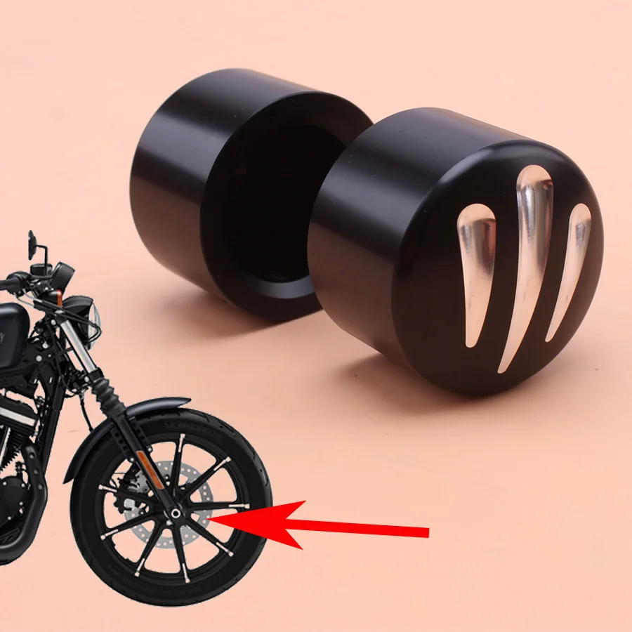 

Motorcycle Front Axle Cover Nut Cover Bolt Black Aluminum For Harley Sportster XL883 1200 Dyna Softails Electra Glides