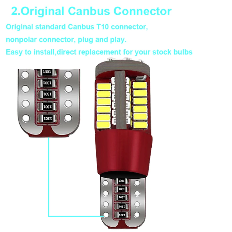 2X автомобиль T10 Led 192 W5W супер яркий 57 Smd Canbus без ошибки автомобильный маркер Авто