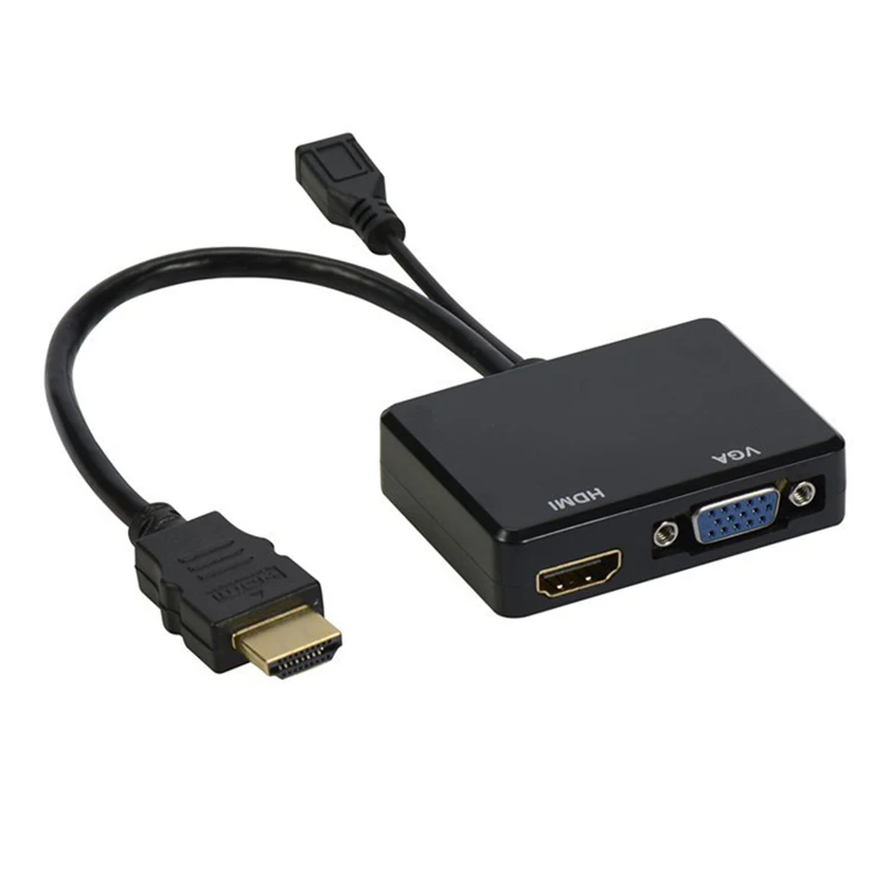 HDMI to + VGA Converter With Audio Cable Divider Two Points HY-010 Black |