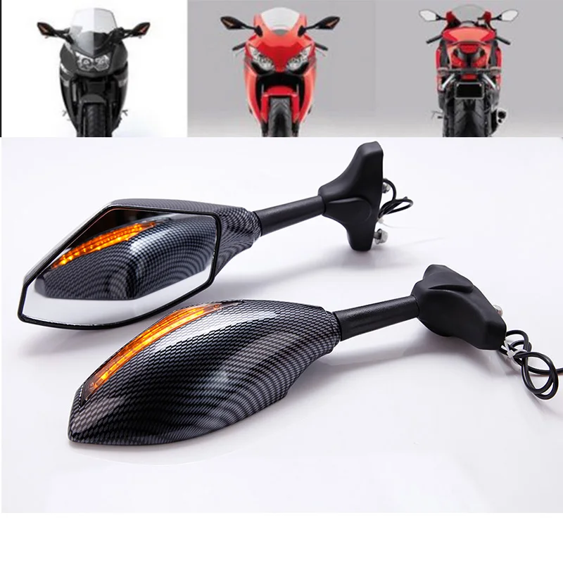 Светодиодные зеркала заднего вида для мотоциклов Yamaha FZ1 YZF R1 R6 R6S 2006 2007 2008 Suzuki GSX1300R