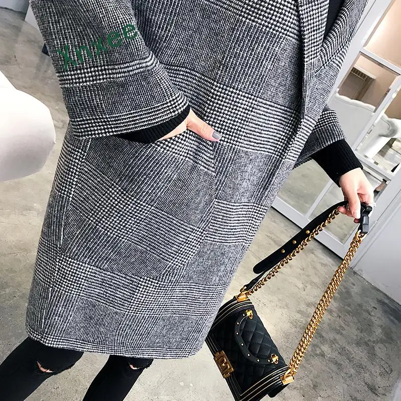 Xnxee Модное Длинное Пальто из двойной шерсти Женская зимняя куртка свободного