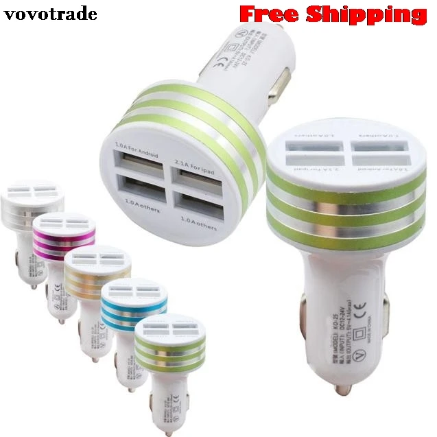 Vovotrade 4.1A автомобиль универсальный 12 В 4 Порты и разъёмы USB DC переходник для