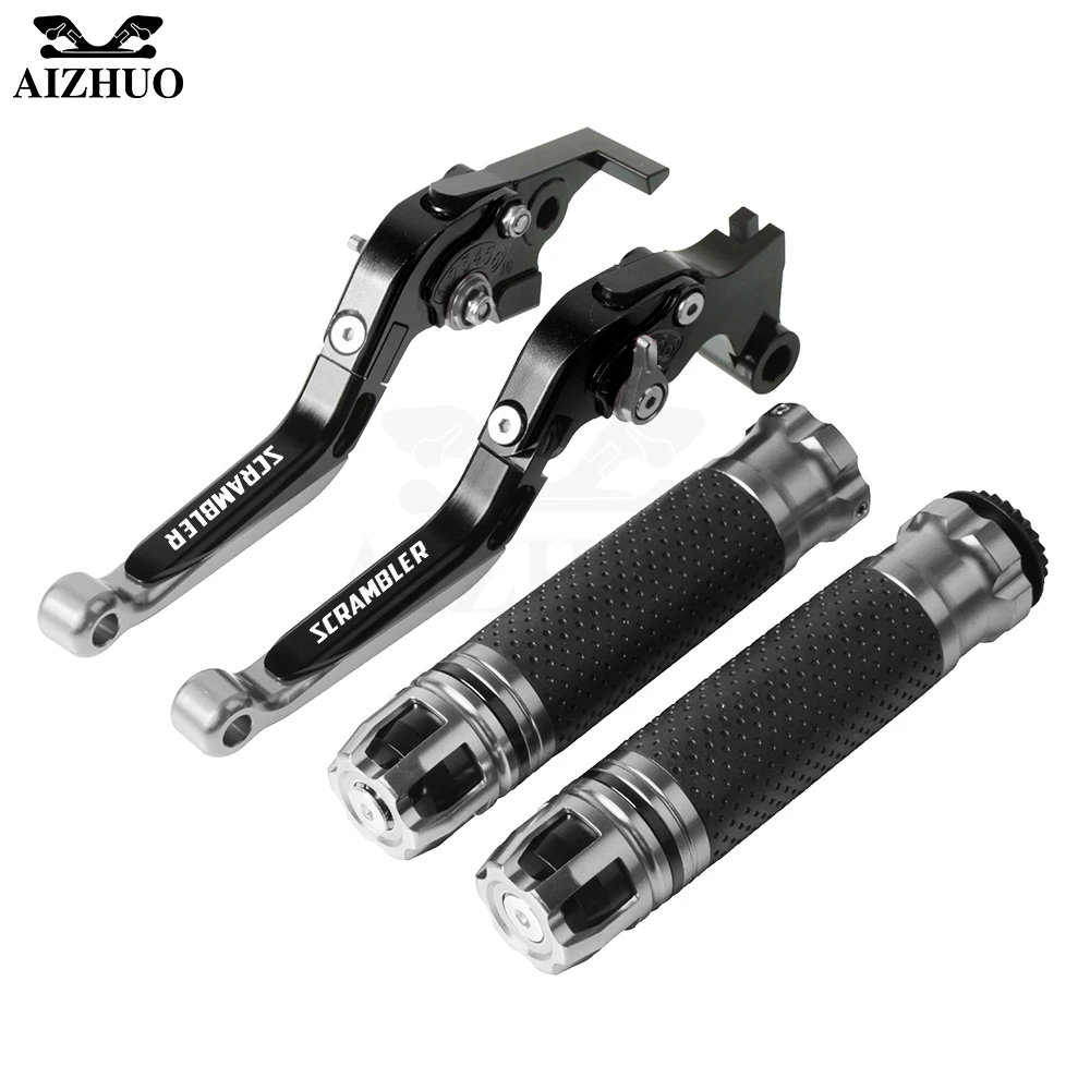 Motorcycle Brake Clutch Lever Extendable+Hand Grips Handlebar For DUCATI Scrambler 400 Scrambler400 2015-2019 2016 2017 2018 | Автомобили