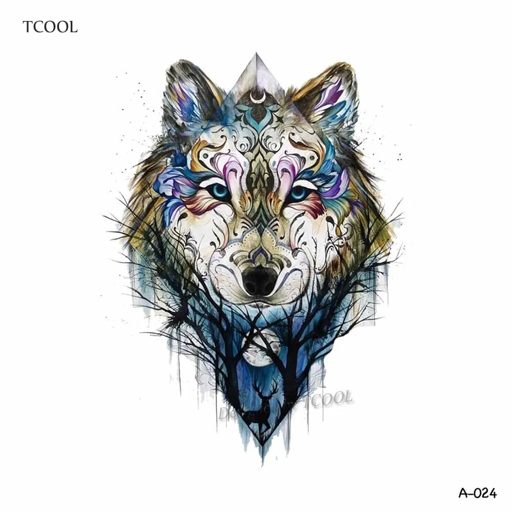 Временная тату-наклейка HXMAN Wolf для женщин ручная работа боди-арт модный дизайн