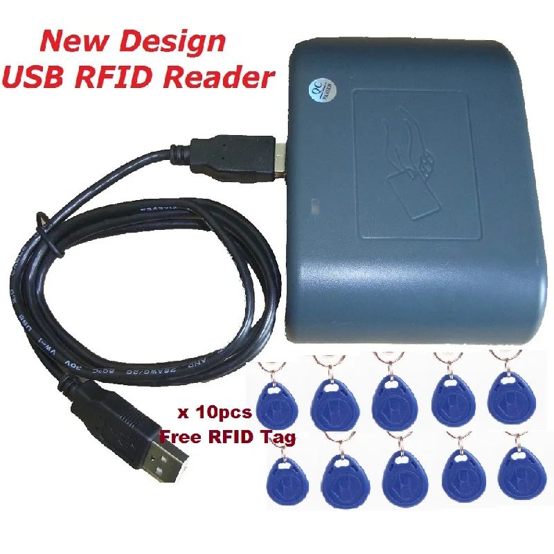 

Access Control 125khz USB RFID Smart Cards Reader New Design Green Color Compatible EM100 Proximity Sensor System & 10pcs Keytag
