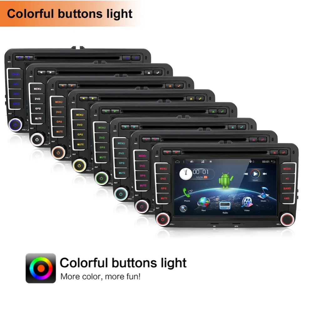 Bosion Android 9,0 " 2 din автомобильный DVD gps Радио стерео плеер для Volkswagen golf 6 passat b6 B7 Touran polo Tiguan seat leon
