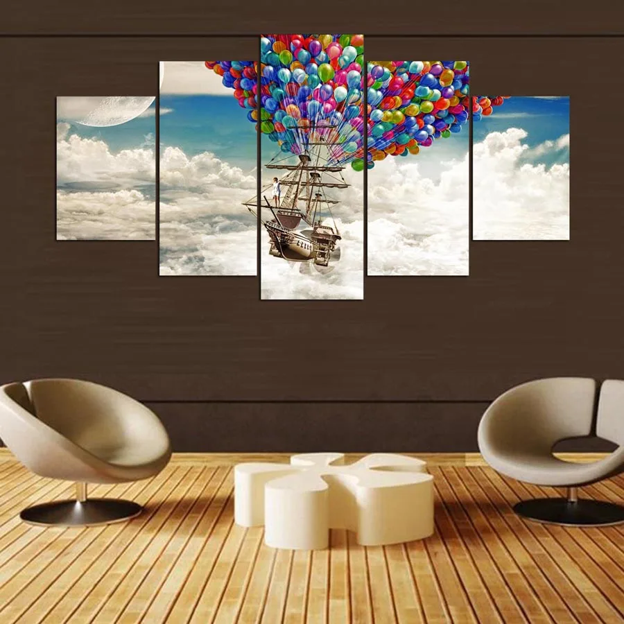 5 шт. воздушные шары холст художественные настенные фотографии для гостиной HD