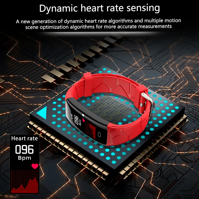 Смарт-браслет красный супер текстурный ремешок для мужчин спортивный