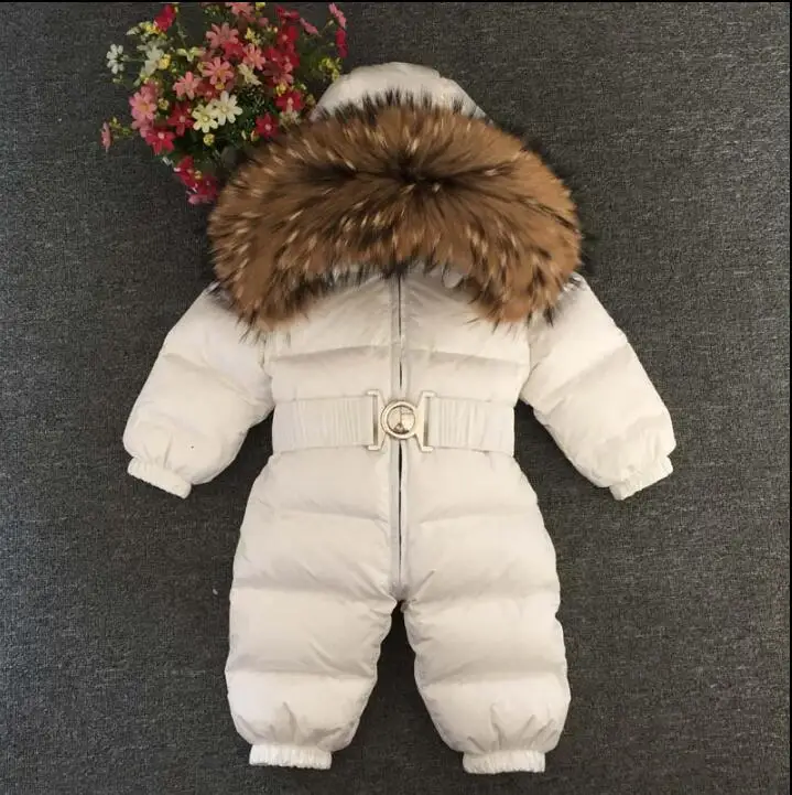 Детский комбинезон с натуральным мехом для мальчиков и девочек 18-4 лет | Детская