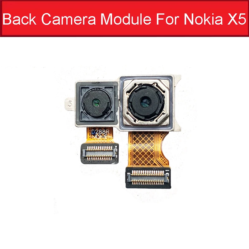 Back For Nokia X5 Модуль передней и задней камеры для Nokia X5 5,1 Plus X6 6,1 Plus TA-1109 TA-1099 Основная камера маленькая камера запасные части - Color: Back For Nokia X5