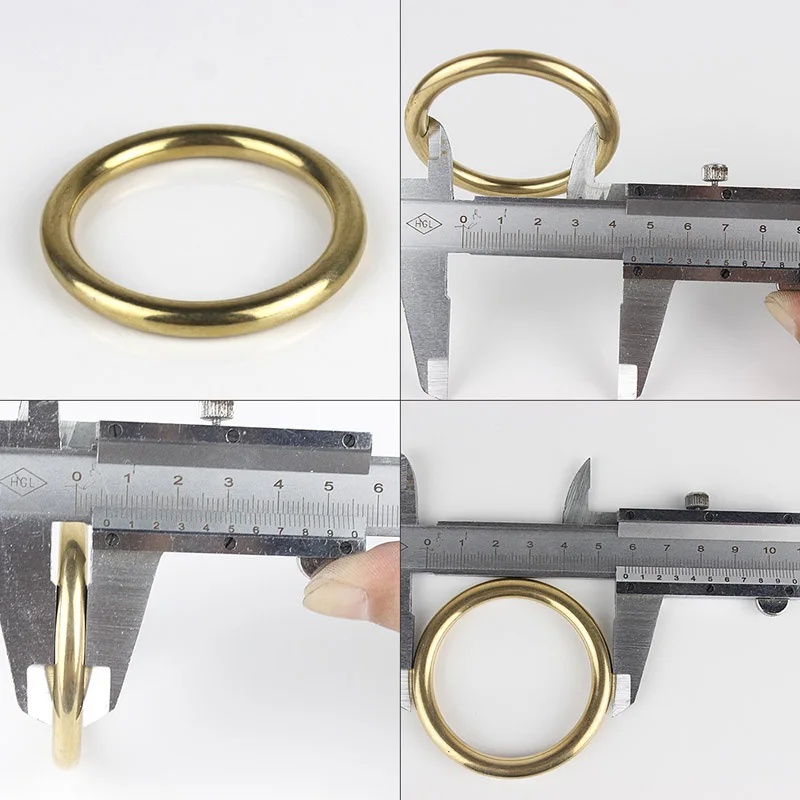 45mm Цельное Латунное литое уплотнительное кольцо бесшовная круглая пряжка для лямки Кожа ремесло сумка ремень ошейник ремень для питомца высокое качество - Цвет: 45mm
