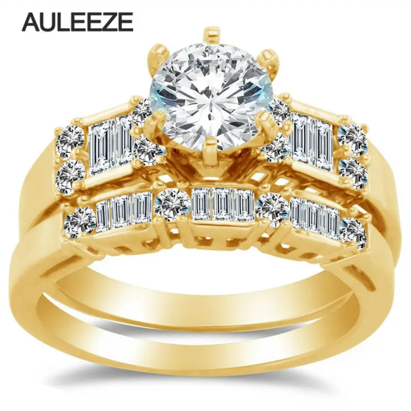 Набор колец из жёлтого золота с муассанитами 14 к|set rings|set engagement ringsset ring gold |