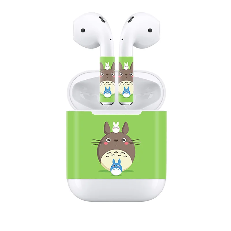 Высокий дизайн Обложка для AirPods кожи стикер с миньонами Пикачу Тоторо узоры наклейки