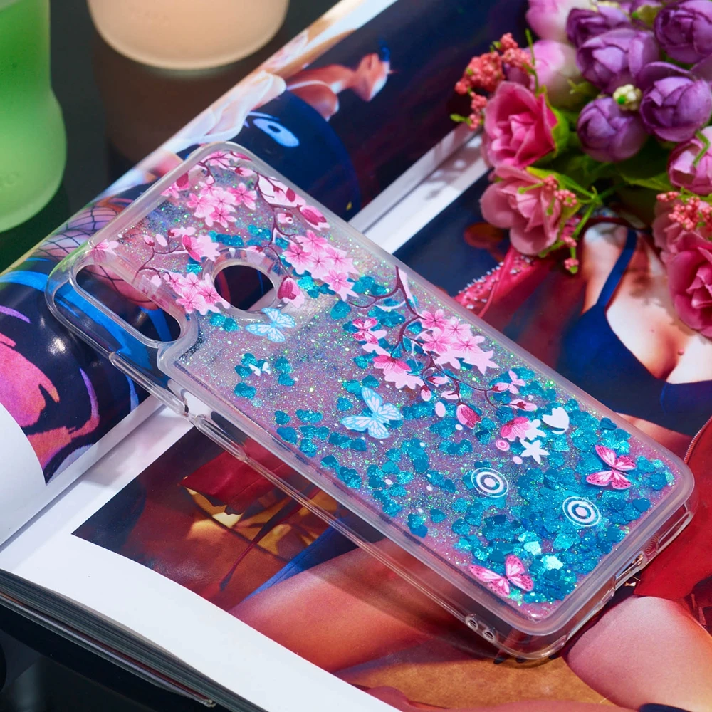 Etui huawei Y5 Y6 Y7 Y9 Prime чехол для телефона с блестящей совой динамичный жидкий зыбучий песок чехол для huawei Y5 Y6 Y7 чехол