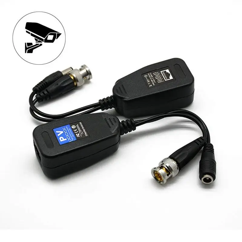 Видео балун HD-CVI/TVI/AHD UTP Пассивный с DC разъем питания и RJ45 CAT5e/Cat6