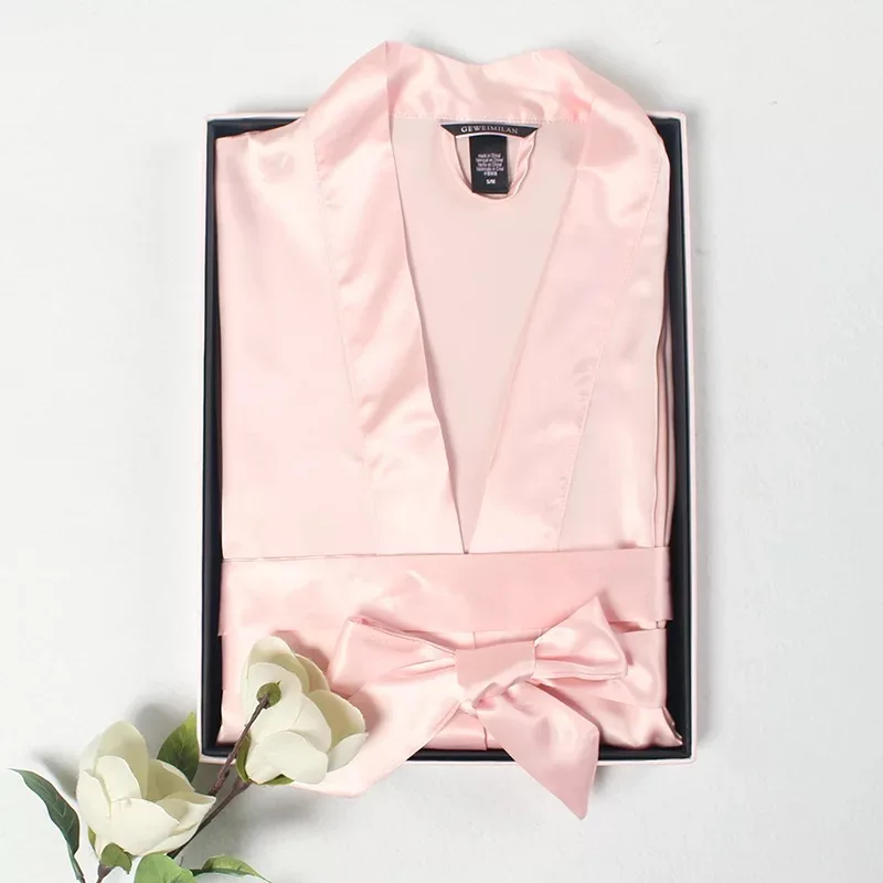 

5pcs lot Embroidery logo Satin robe personalized hen night bridal party gifts bride and bridesmaid robes wedding