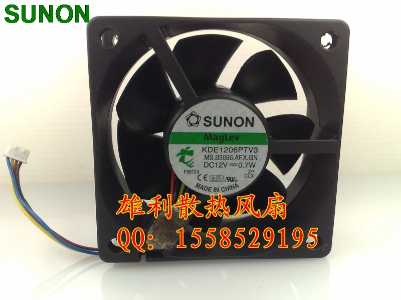 

Original For Sunon KDE1206PTV3 12V 0.7W 6CM 6025 60mm 4 wire 4-pin pwm cooling fan