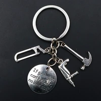 1pc if grandpa can not fix it no one can charm hand saw hammers electric drill keyring diy jewelry crafts keychain k1731