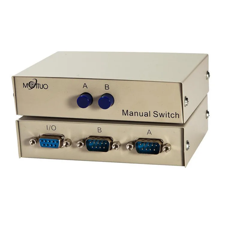 2 порта RS-232C DB9 ручной переключатель для ПК rs232 Серийный порт разделяющее