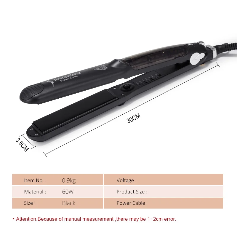 

Ceramic Steam Hair Straightener Curler Vapor Seam Straightening Iron Hair Iron Steamer Styling Tool Professional Flat Iron