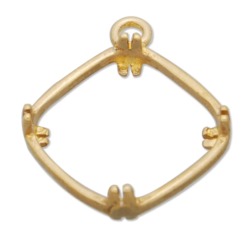 

Лидер продаж, позолоченные необработанные латунные подвески, рамка для изготовления ювелирных изделий своими руками, квадратная открытая ...