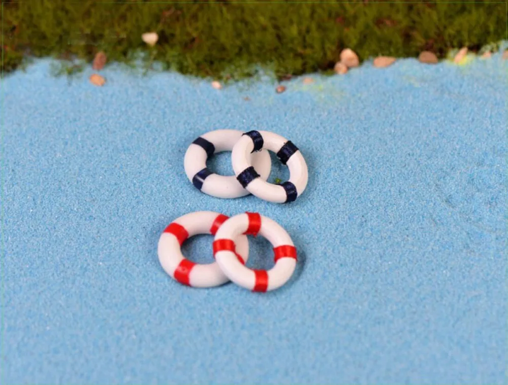 

50pcs Swim Rings Dollhouse Landscape Miniatures Accessories Resin Ornaments Garden Decor DIY Material