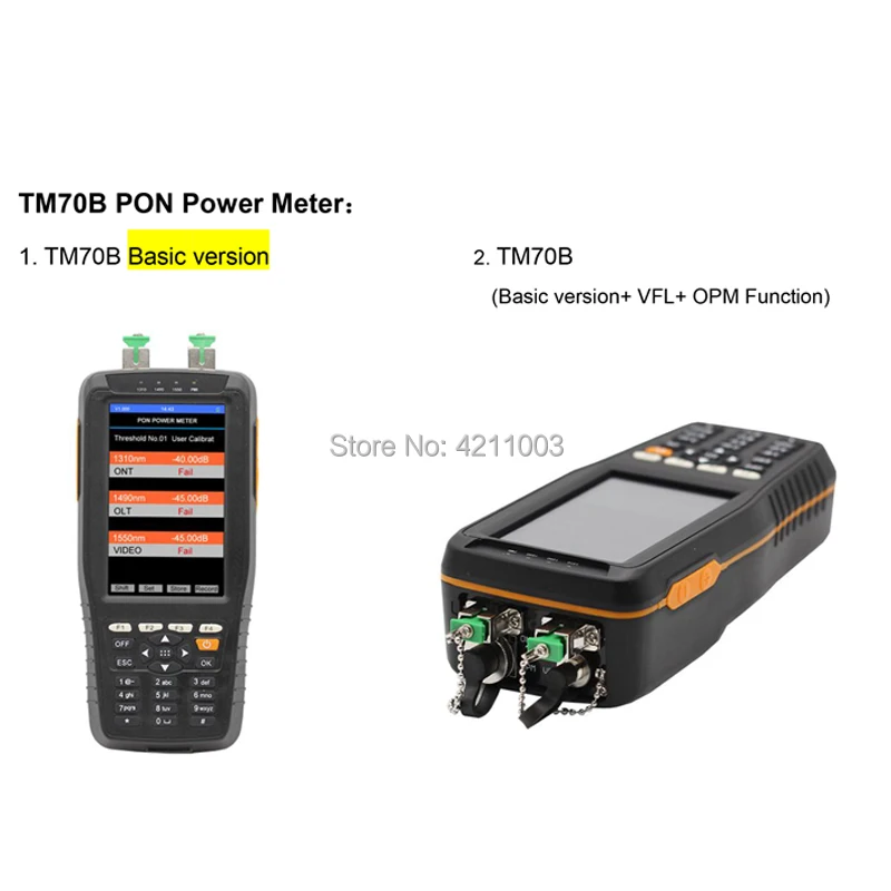 Ручной Измеритель оптической мощности TM70B с длиной волны 1310/1490/1550nm pons измеритель мощности оптического волокна