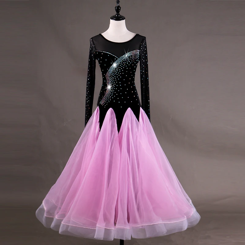 ballroom dance competition dresses waltz standard dress foxtrot tango strass q026 | Тематическая одежда и униформа