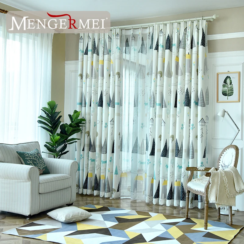 MENGERMEI дерево затемненные шторы для гостиной спальни рисунок дерева детей детская