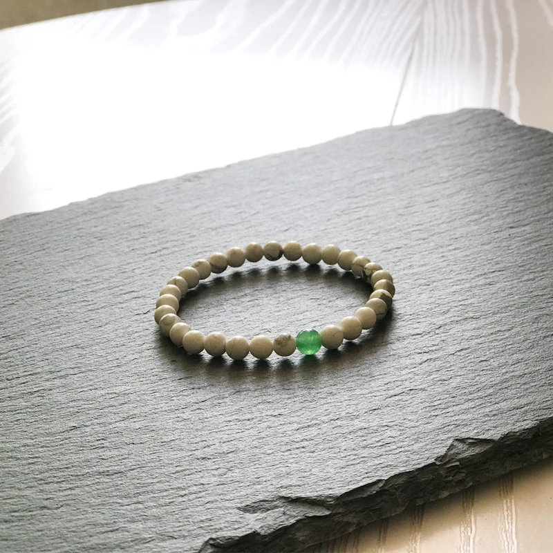 Классический Новый браслет из бисера Мужская мода 8 мм простой камень черный